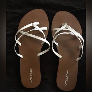 Volcom Sandals, White, Worn Once, Great Condition